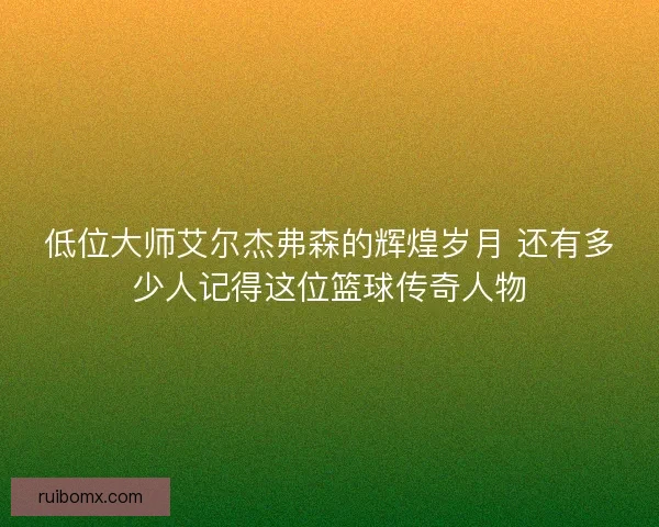 低位大师艾尔杰弗森的辉煌岁月 还有多少人记得这位篮球传奇人物 低位大师艾尔杰弗森的辉煌岁月 还有多少人记得这位篮球传奇人物