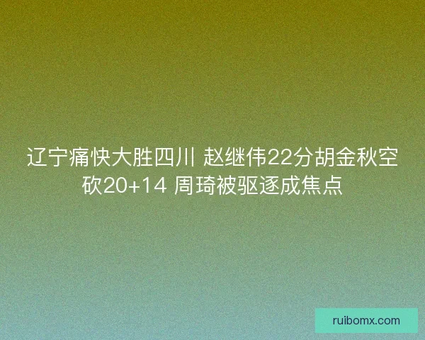 辽宁痛快大胜四川 赵继伟22分胡金秋空砍20+14 周琦被驱逐成焦点