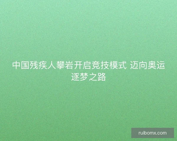 中国残疾人攀岩开启竞技模式 迈向奥运逐梦之路